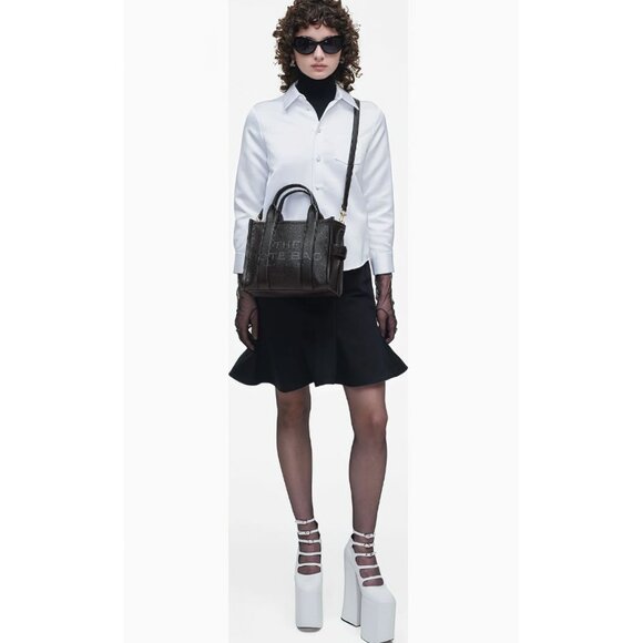 Marc Jacobs Women's The Small Tote Grainy Leather Bag Black OS - Picture 13 of 16